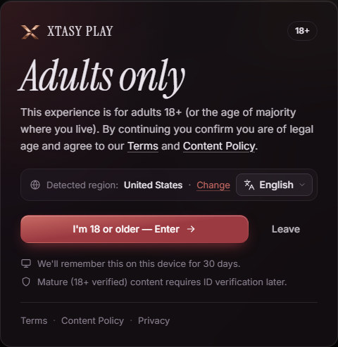 Age gate card