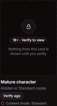 Mature placeholder card
