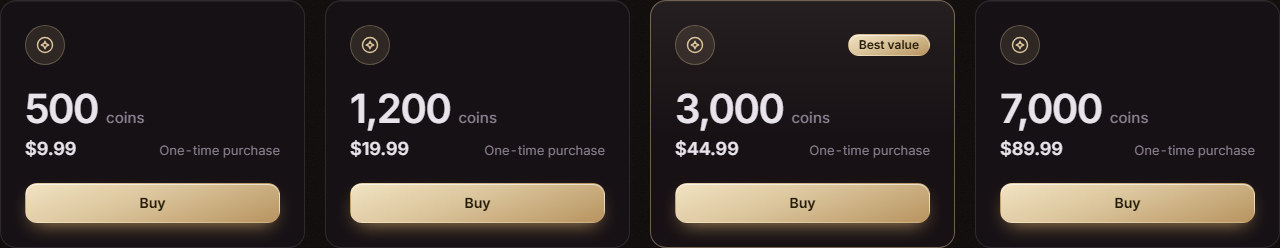 Coin pack tiles